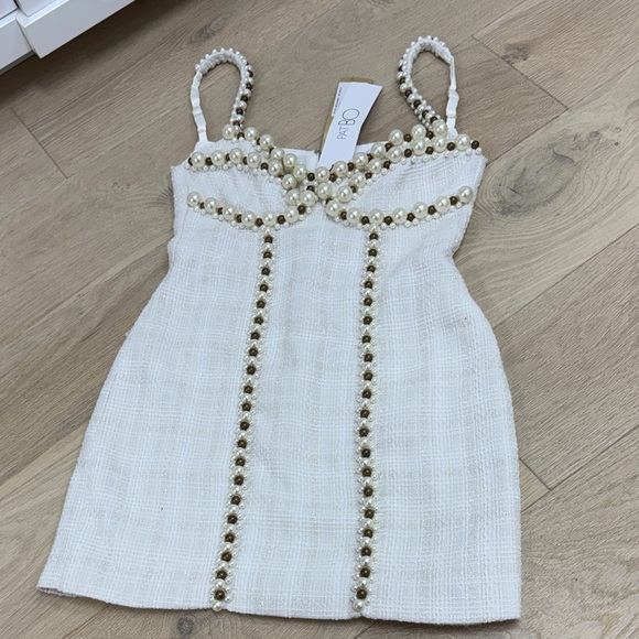 PatBo pearl beaded mini dress size 8 NWT - Picture 2 of 6
